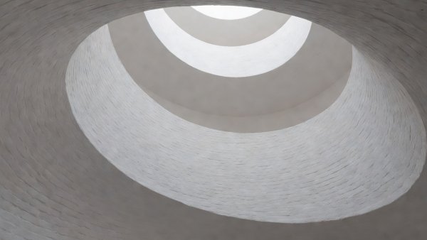 Smooth whitewashed spiral ramp of the Round Tower in Copenhagen